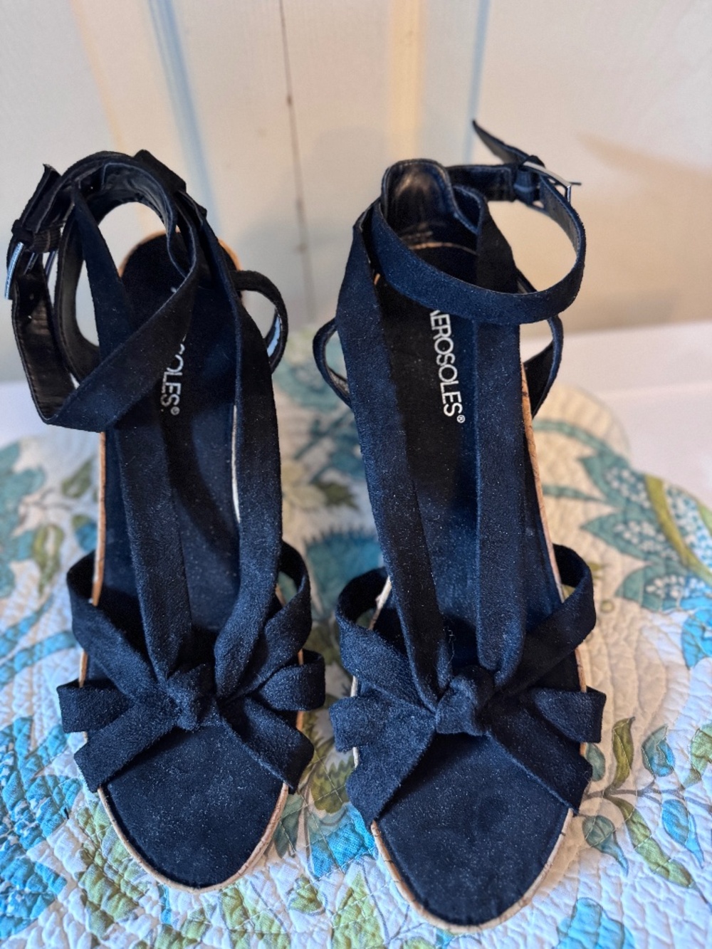 Aerosols Black Ankle Wedges